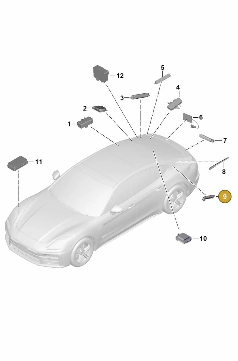 971035225B — Porsche Panamera (2023-2025) diagram p62911300, position 9