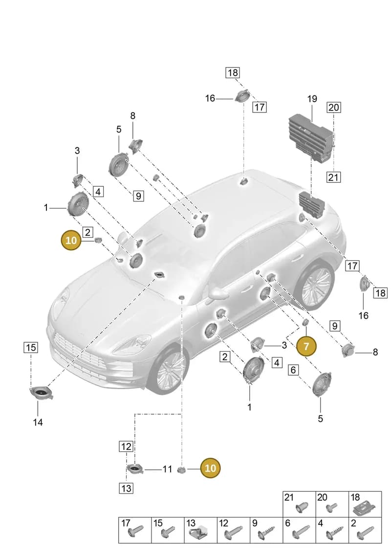 971035411C — Porsche Macan (2018-2022) diagram p52911050, position 7+10