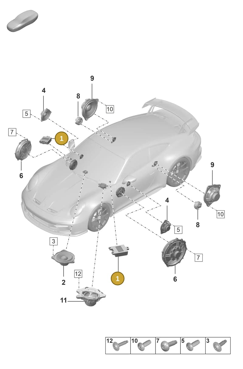 971035411C — Porsche 911 (2021-2022) diagram p59911050, position 1
