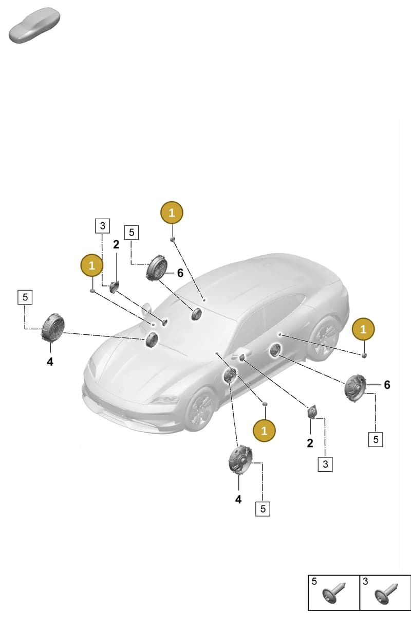 971035411C — Porsche Taycan Sport Turismo (2023-2025) diagram p64914000, position 1