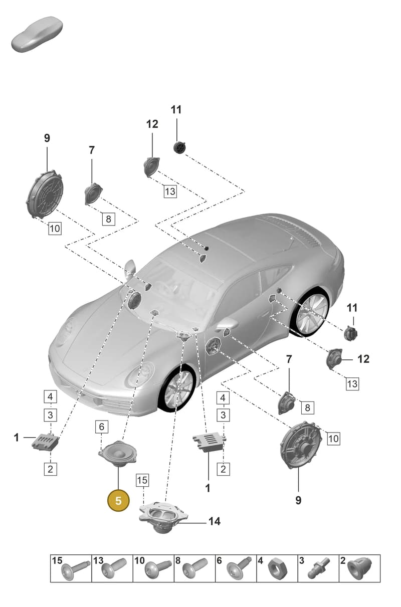 971035415G — Porsche 911 (2018-2024) diagram p53911050, position 5