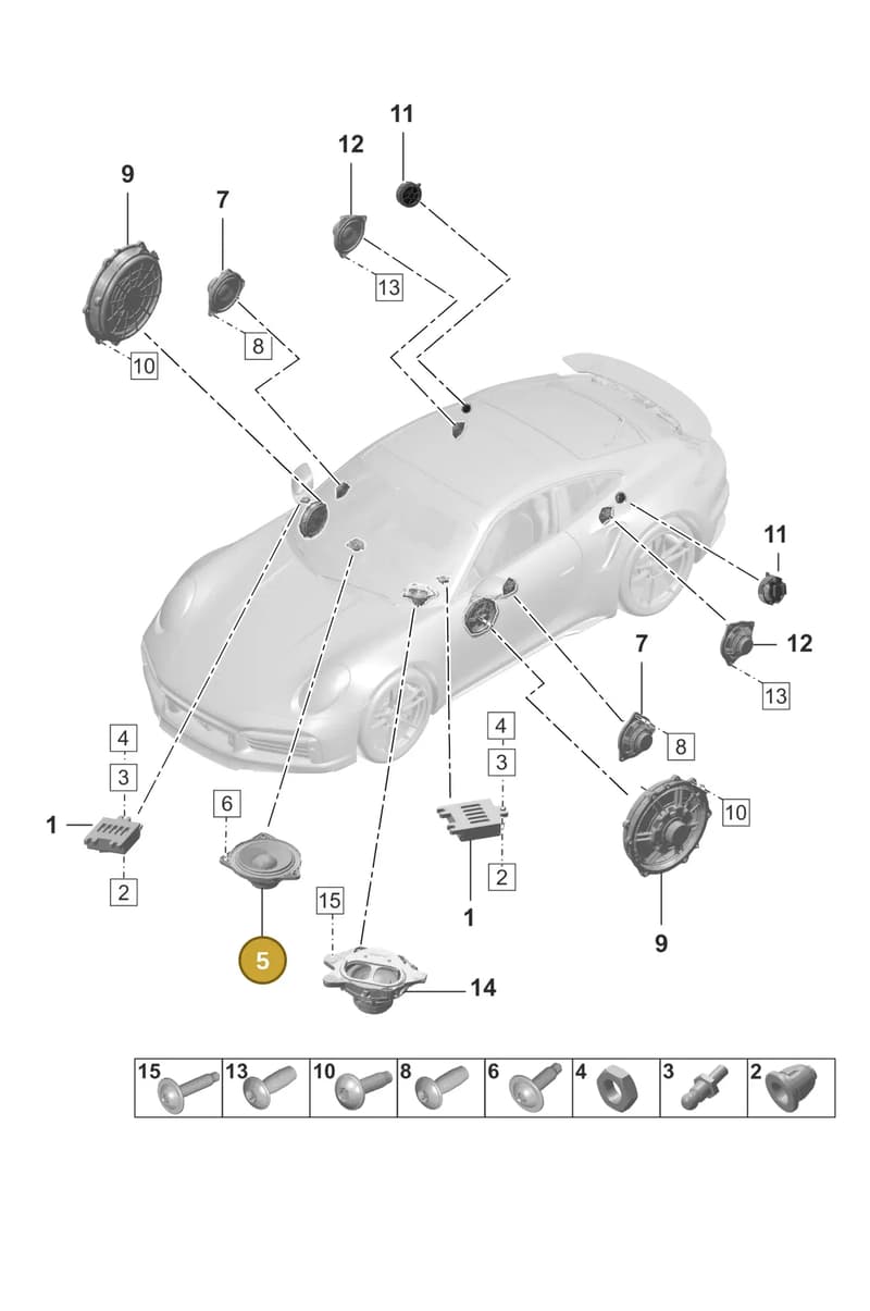 971035415G — Porsche 911 (2020-2022) diagram p57911050, position 5