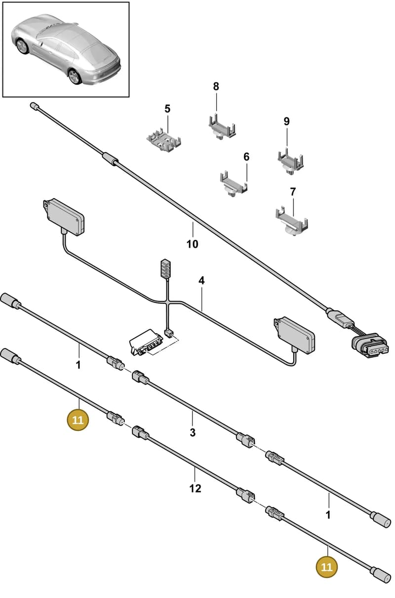 971035500A — Porsche Panamera (2016-2020) diagram p49911020, position 11