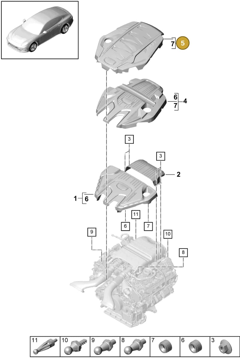 971103925Q — Porsche Panamera (2016-2020) diagram p49103040, position 5