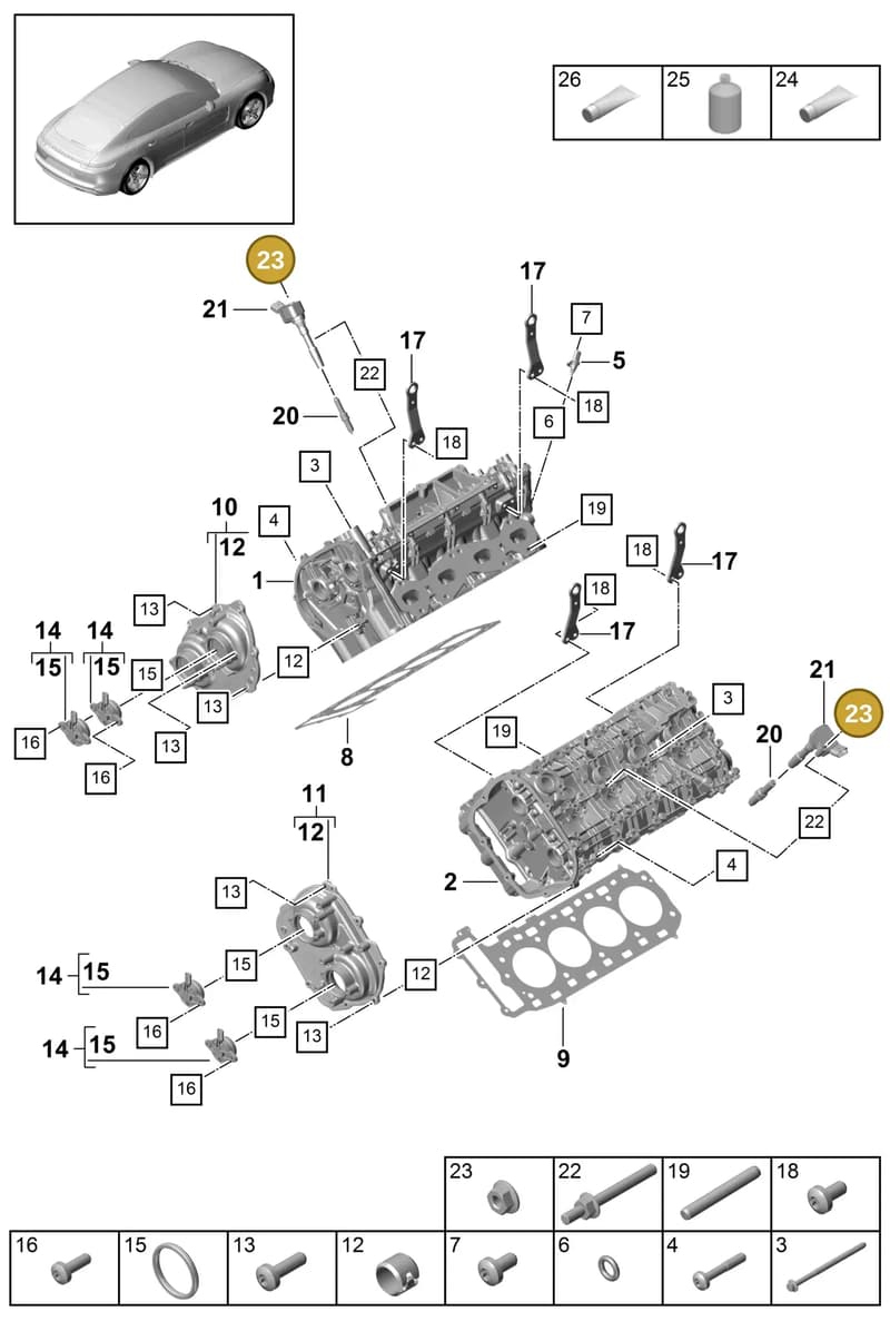 971119186A — Porsche Panamera (2016-2020) diagram p49103000, position 23