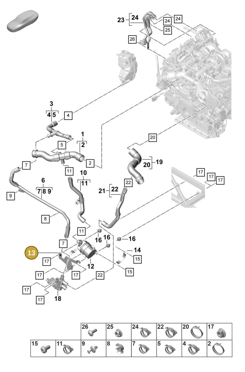 971121034N — Porsche Panamera (2020-2023) diagram p58105360, position 13