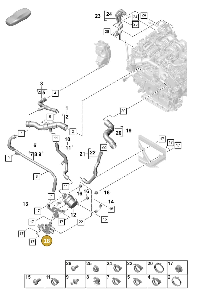 971121034P — Porsche Panamera (2020-2023) diagram p58105360, position 18
