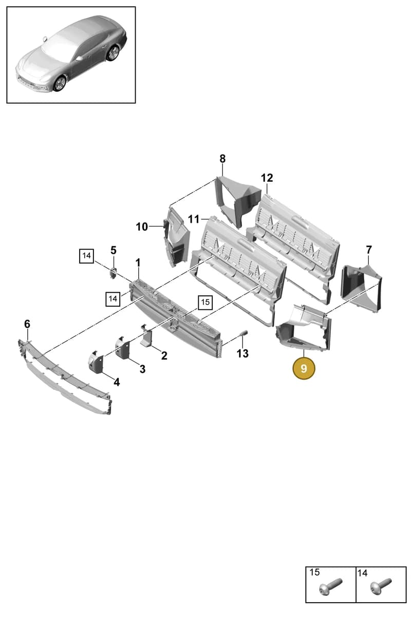 971121333F — Porsche Panamera (2016-2020) diagram p49802040, position 9
