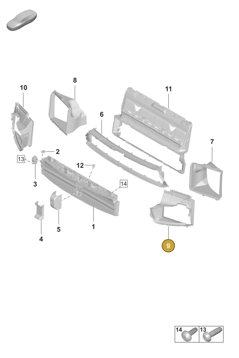 971121333F — Porsche Panamera (2020-2023) diagram p58802300, position 9
