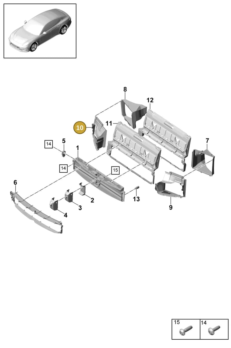 971121334F — Porsche Panamera (2016-2020) diagram p49802040, position 10