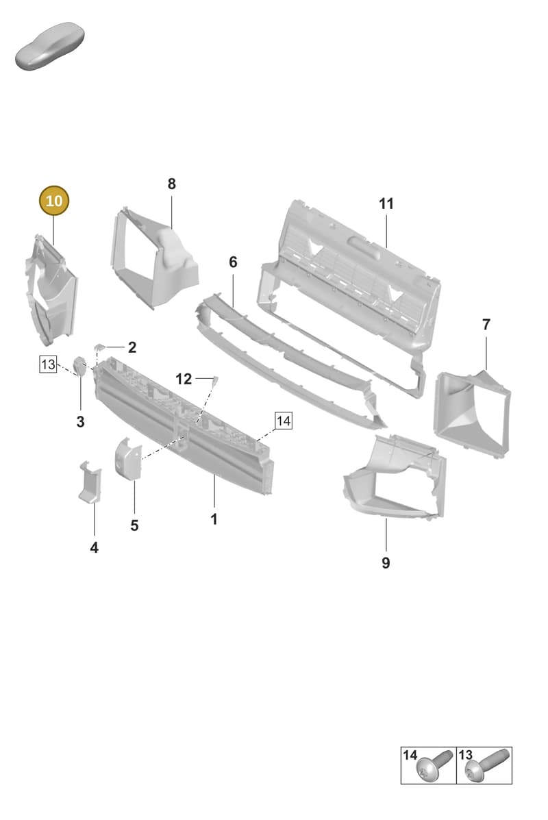 971121334F — Porsche Panamera (2020-2023) diagram p58802300, position 10