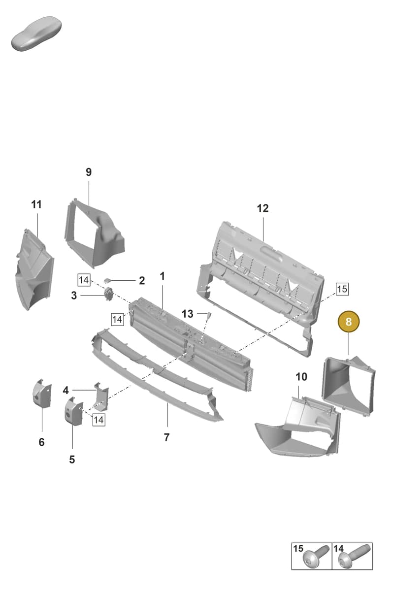 971121673D — Porsche Panamera (2020-2023) diagram p58802320, position 8