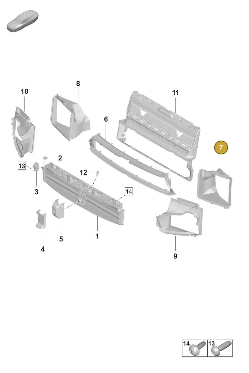971121673D — Porsche Panamera (2020-2023) diagram p58802300, position 7