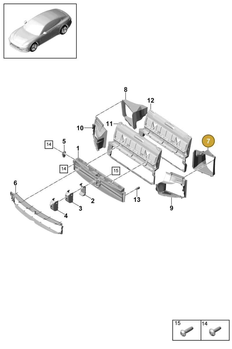 971121673E — Porsche Panamera (2016-2020) diagram p49802040, position 7