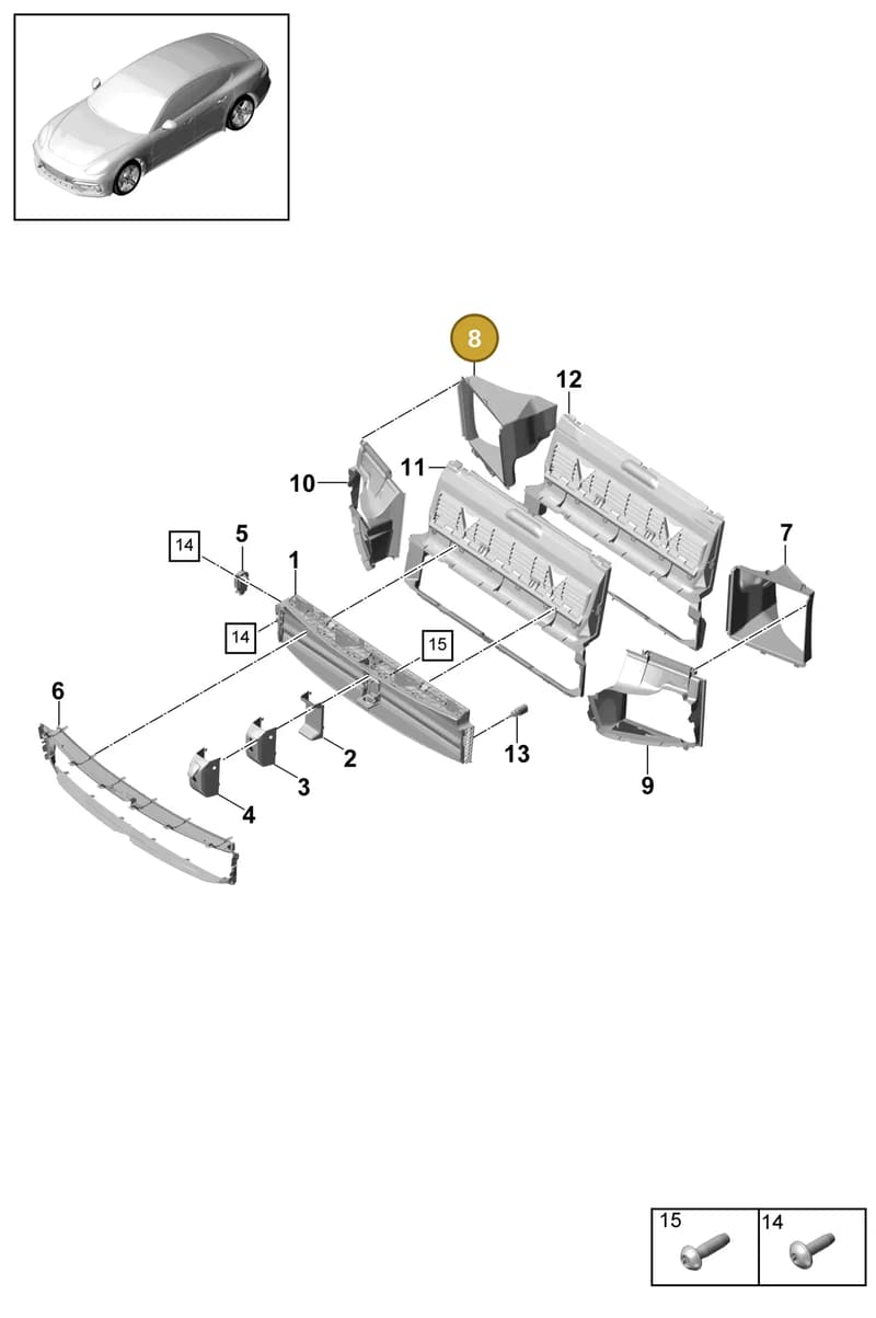 971121674E — Porsche Panamera (2016-2020) diagram p49802040, position 8