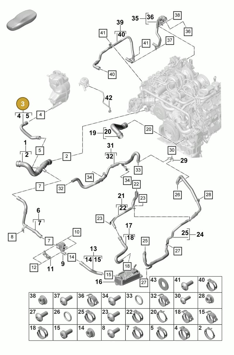 971122109E — Porsche Panamera (2020-2023) diagram p58105380, position 3