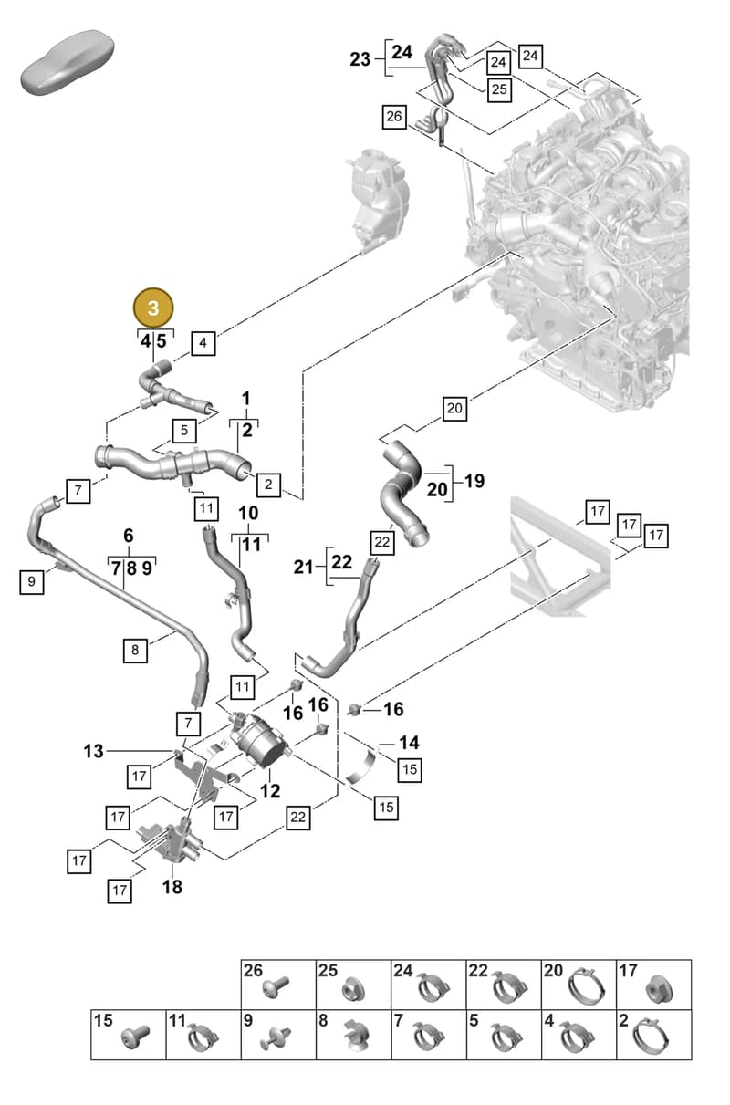 971122109F — Porsche Panamera (2020-2023) diagram p58105360, position 3