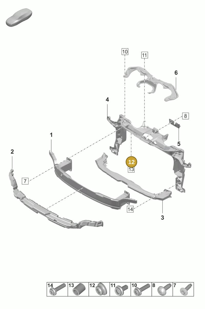 971129776A — Porsche Panamera (2020-2023) diagram p58802410, position 12