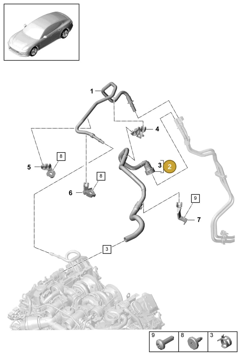 971130295A — Porsche Panamera (2016-2020) diagram p49201040, position 2