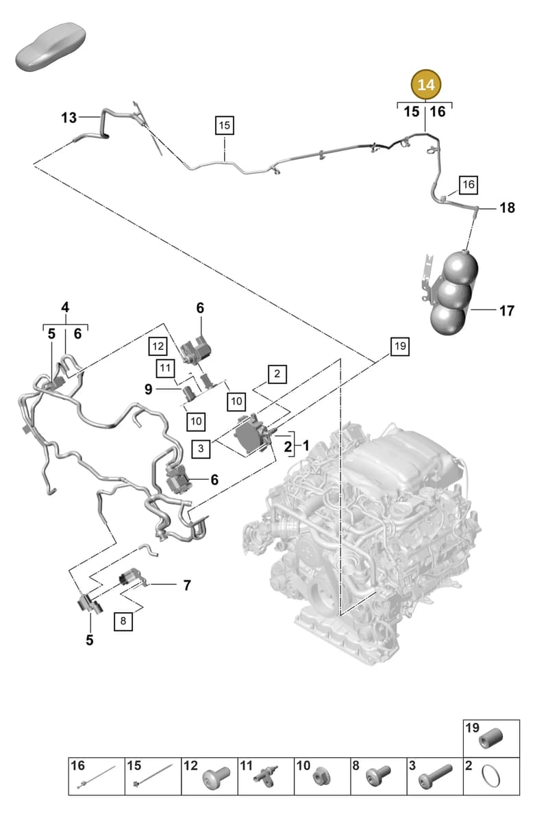 971145739K — Porsche Panamera (2020-2023) diagram p58108010, position 14
