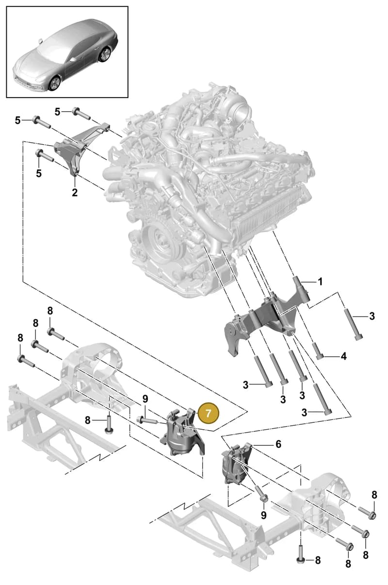 971199384F — Porsche Panamera (2016-2020) diagram p49109030, position 7