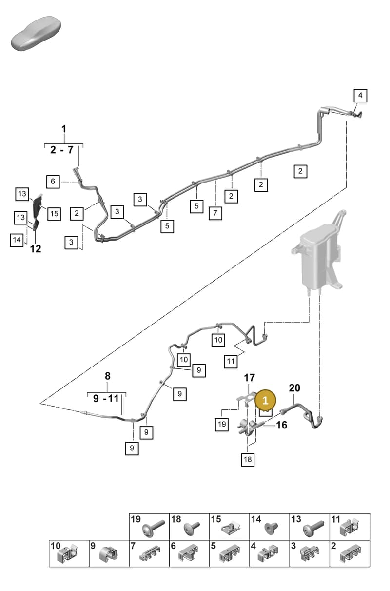 971201080R — Porsche Panamera (2020-2023) diagram p58201100, position 1