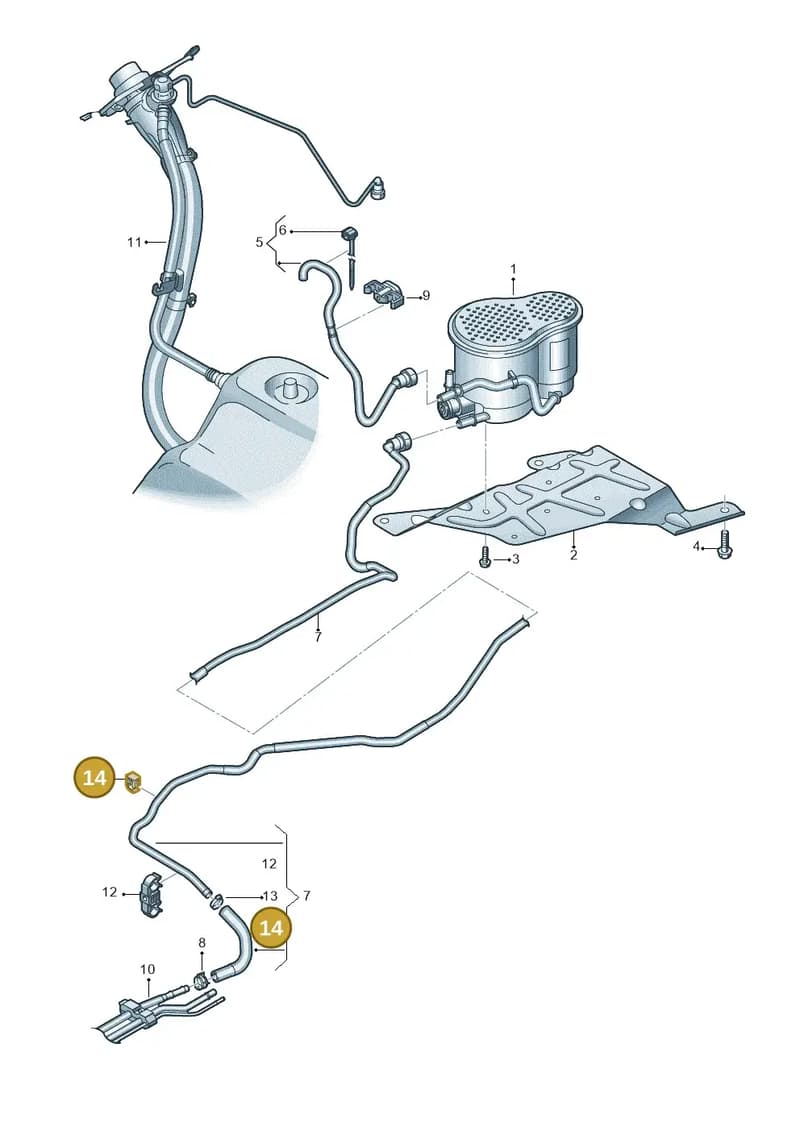971201171H — Audi A8 (2017-2025) diagram 838201800, position 14