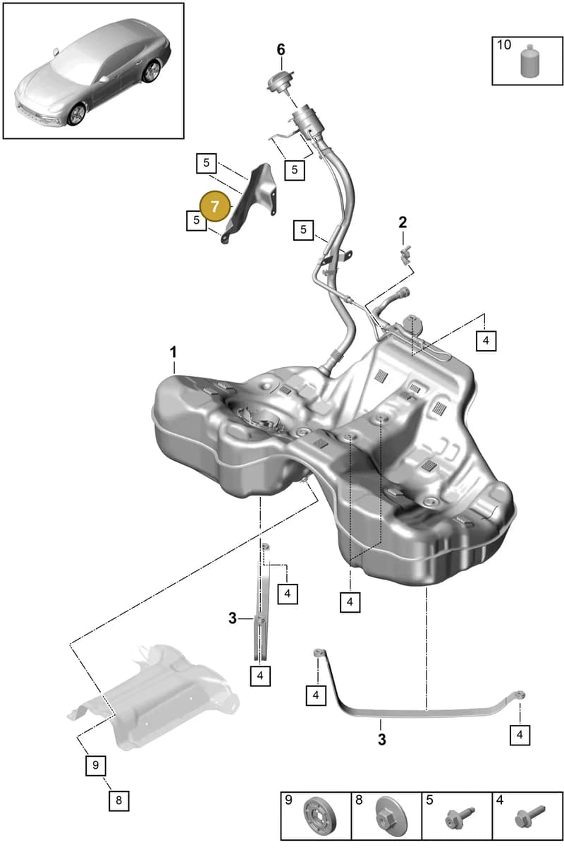 971201399A — Porsche Panamera (2016-2020) diagram p49201010, position 7
