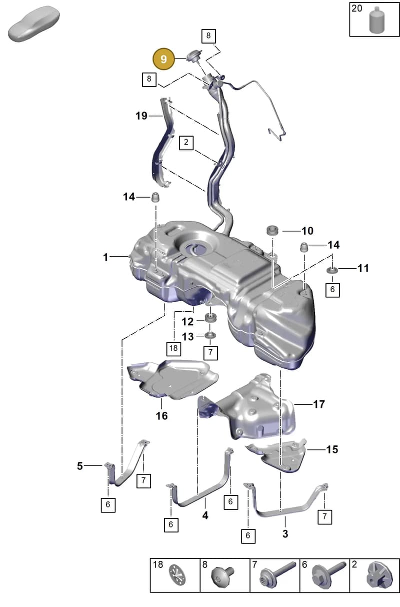 971201550Q — Porsche Cayenne Coupe (2023-2023) diagram p60201000, position 9