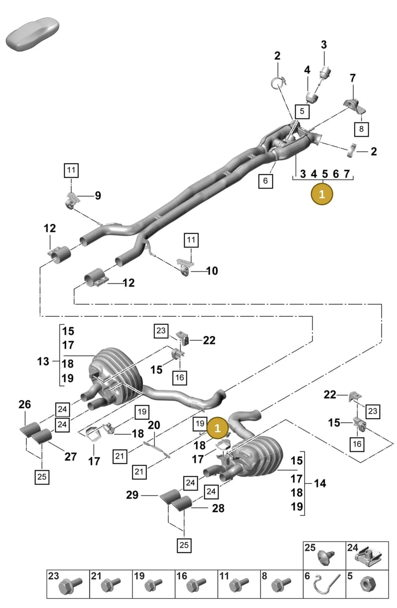 971253209G — Porsche Panamera (2020-2023) diagram p58203050, position 1