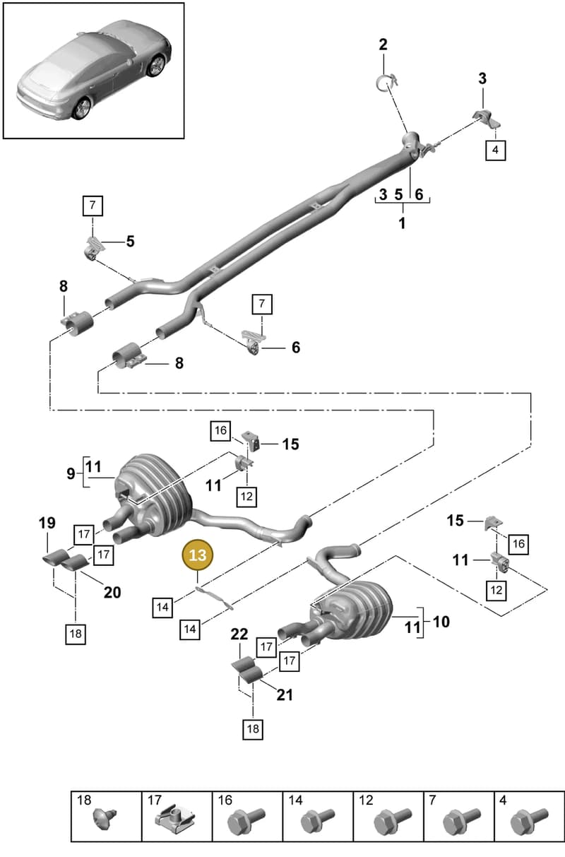 971253235A — Porsche Panamera (2016-2020) diagram p49203010, position 13