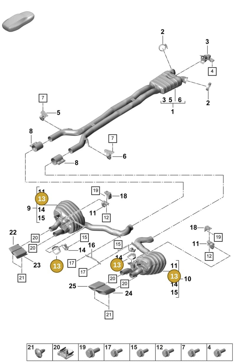 971253235A — Porsche Panamera (2020-2023) diagram p58203000, position 13