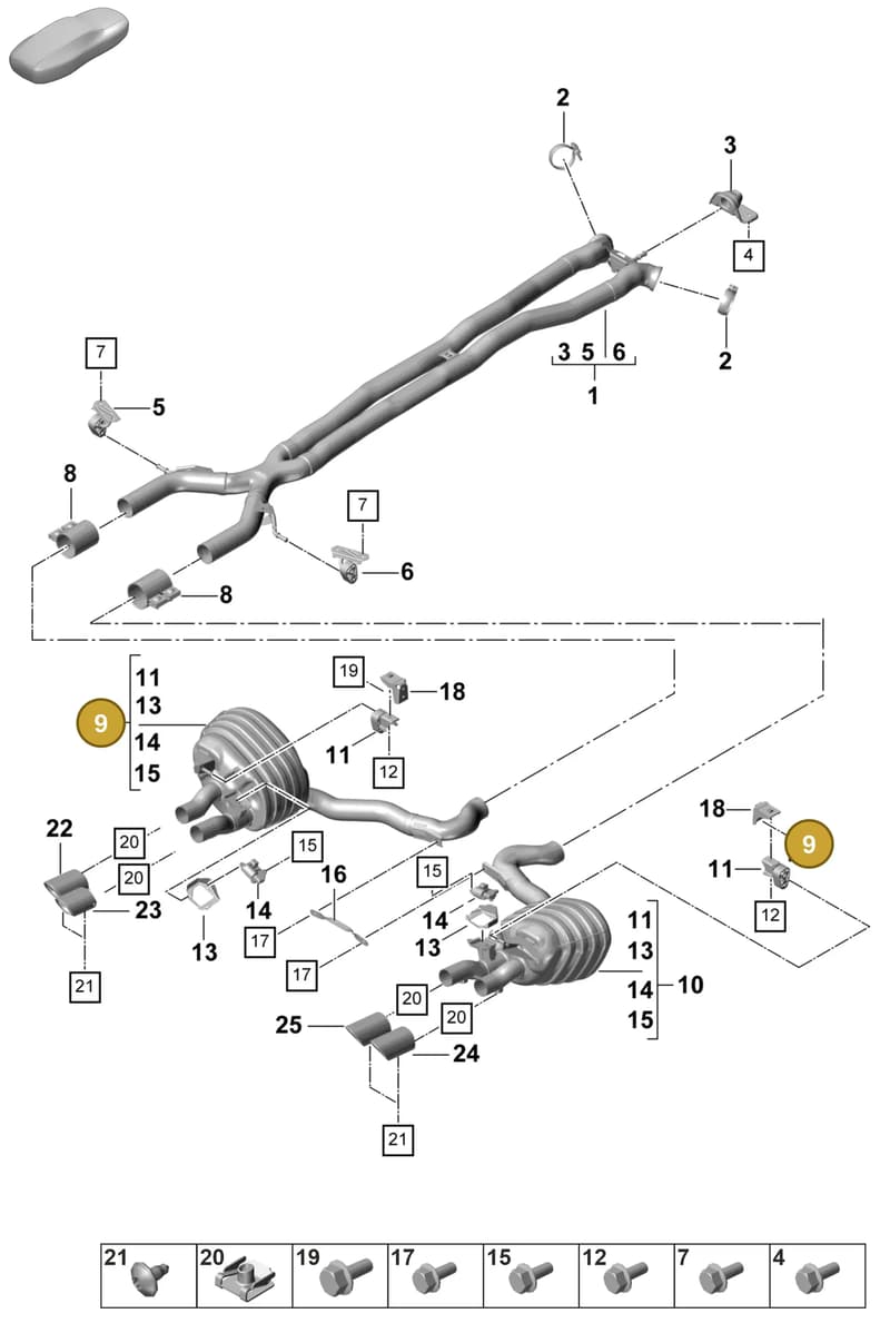 971253607 — Porsche Panamera (2020-2023) diagram p58203060, position 9