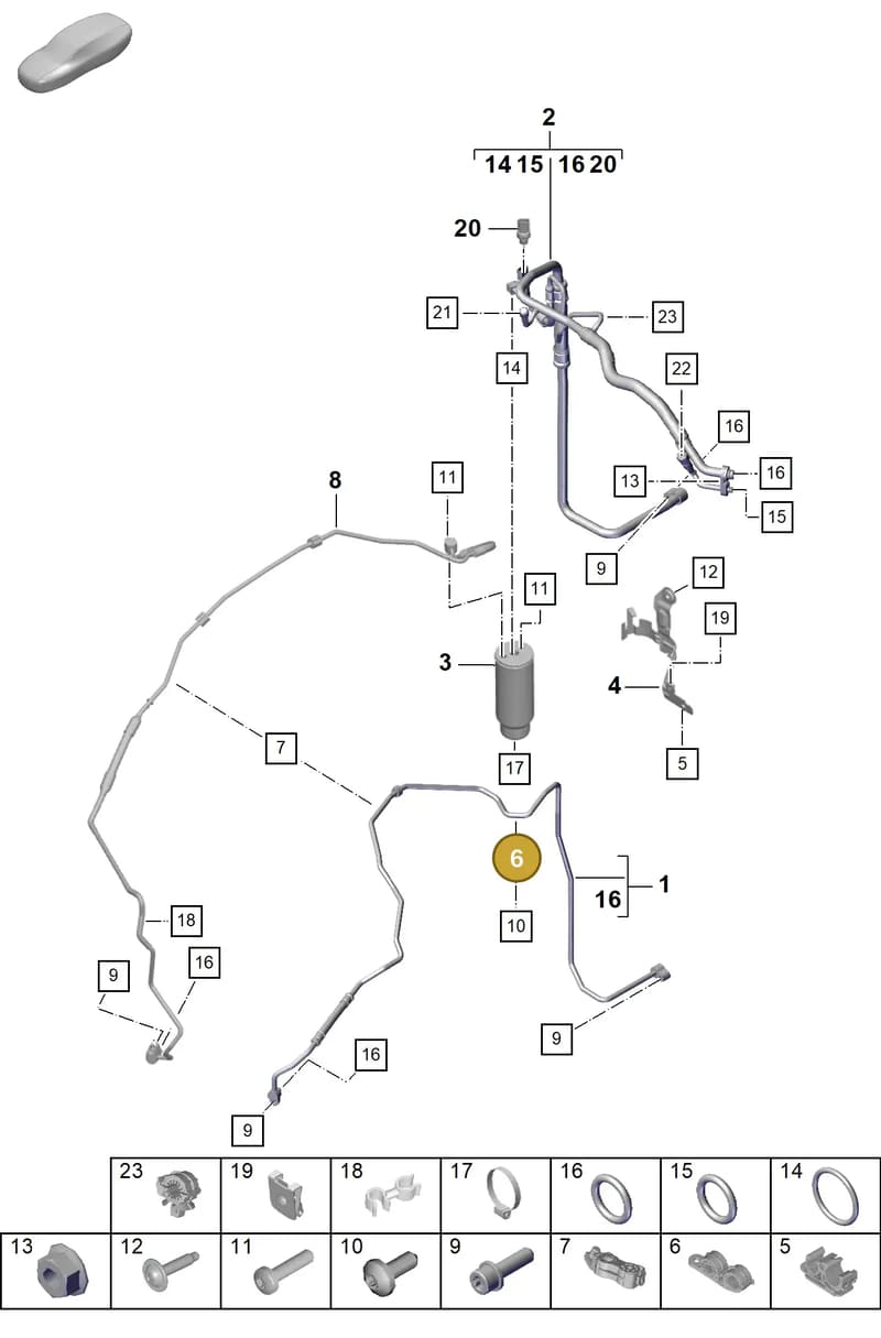 971260197 — Porsche Boxster Spyder (2019-2020) diagram p55814710, position 6