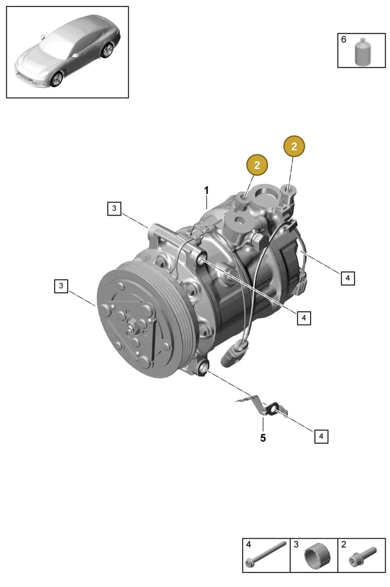 971260601JX — Porsche Panamera (2016-2020) diagram p49814010, position 1+2