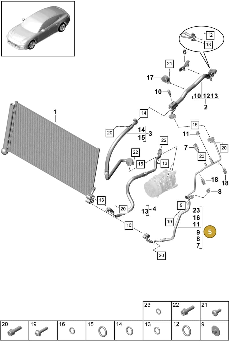 971260702D — Porsche Panamera (2016-2020) diagram p49814030, position 5