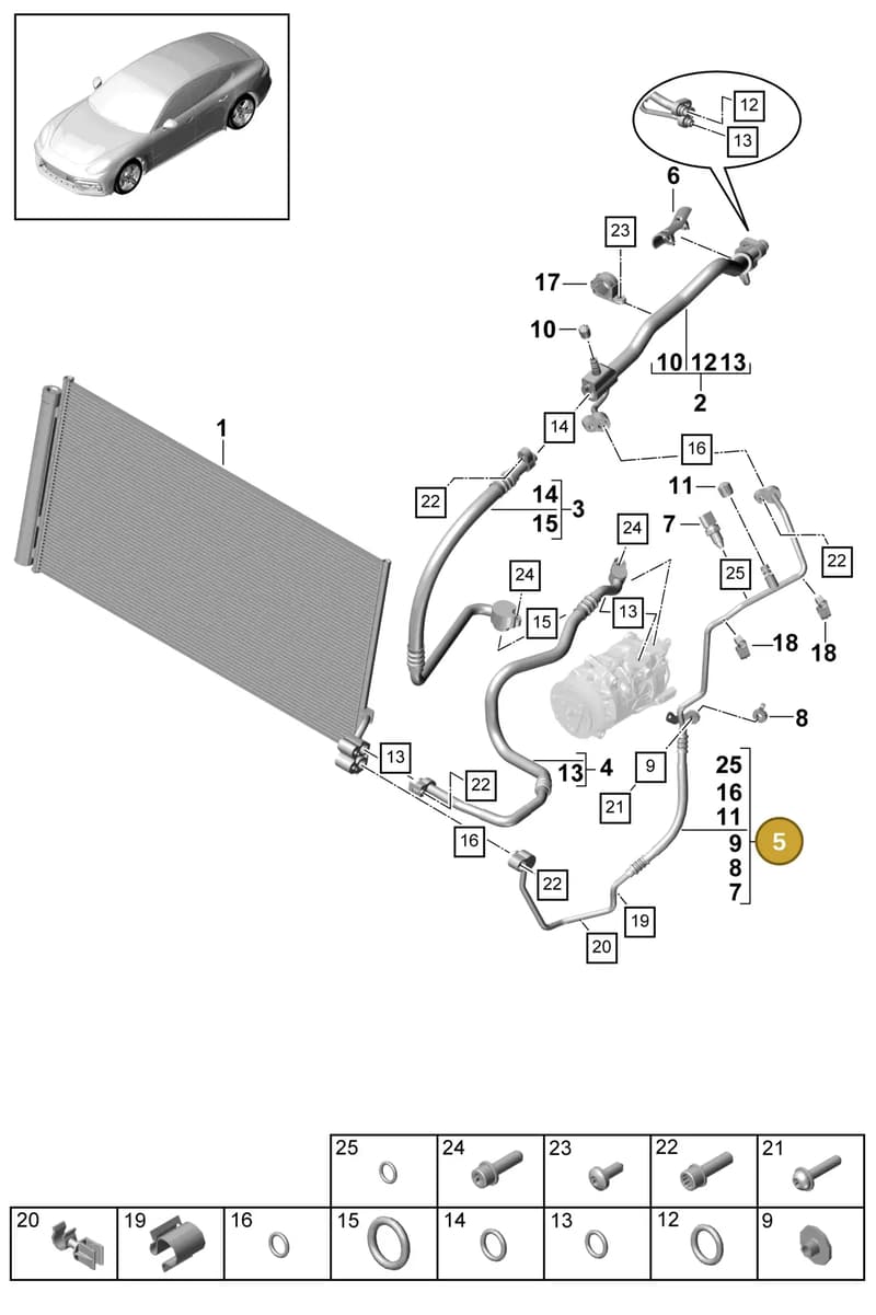 971260702G — Porsche Panamera (2016-2020) diagram p49814020, position 5