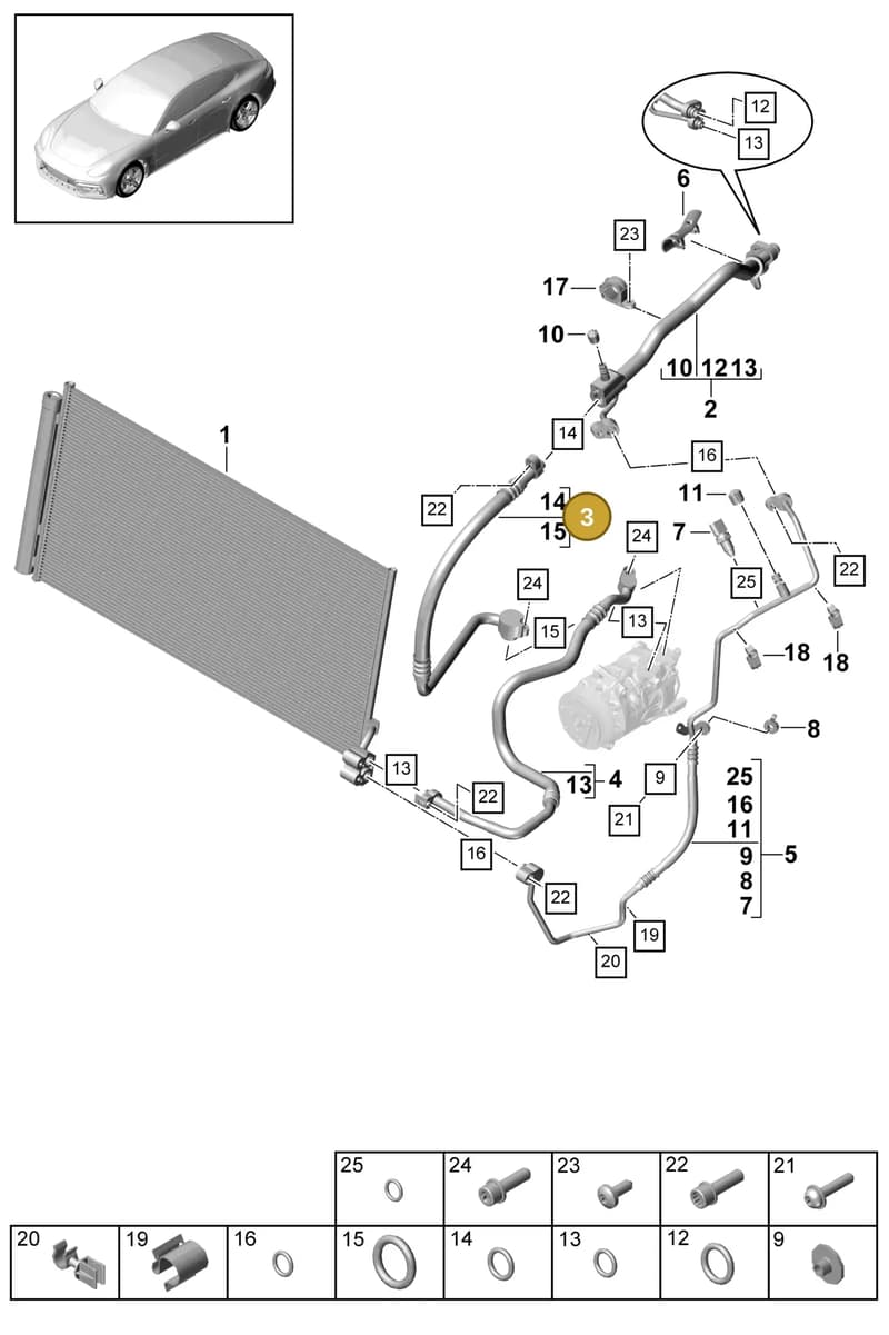 971260707M — Porsche Panamera (2016-2020) diagram p49814020, position 3