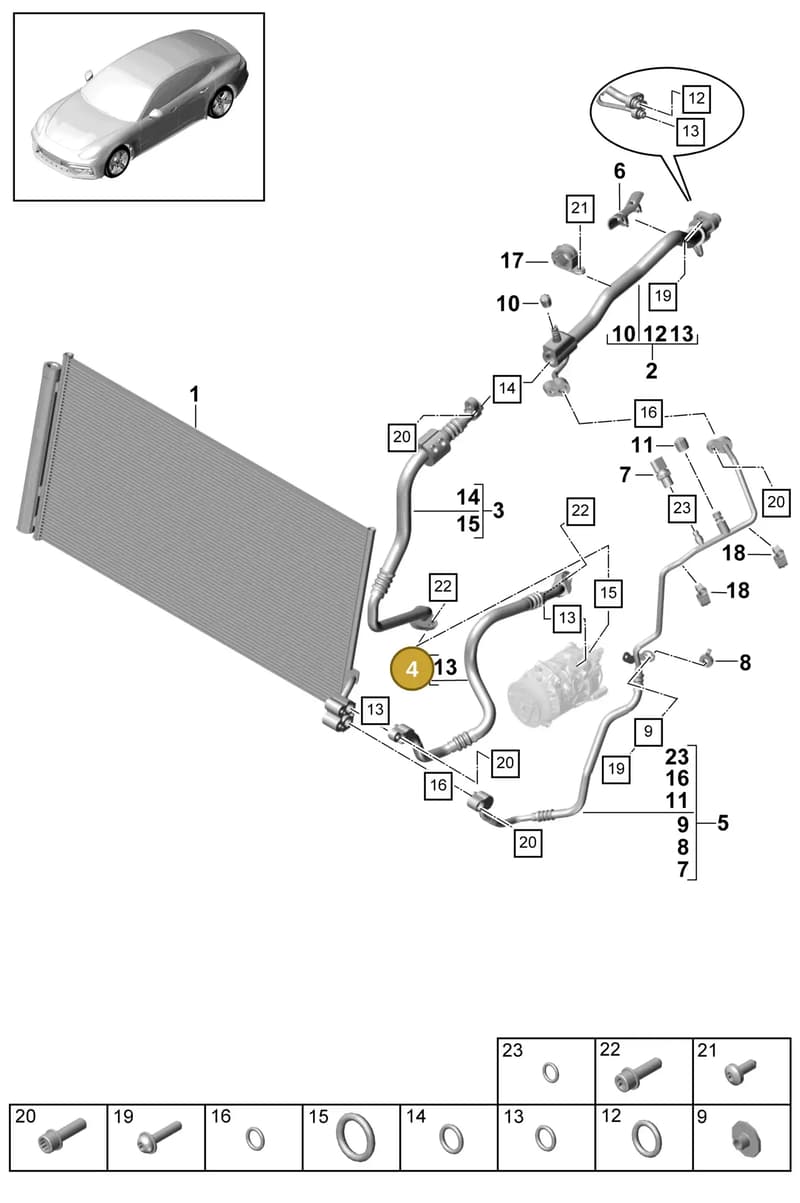 971260710D — Porsche Panamera (2016-2020) diagram p49814060, position 4