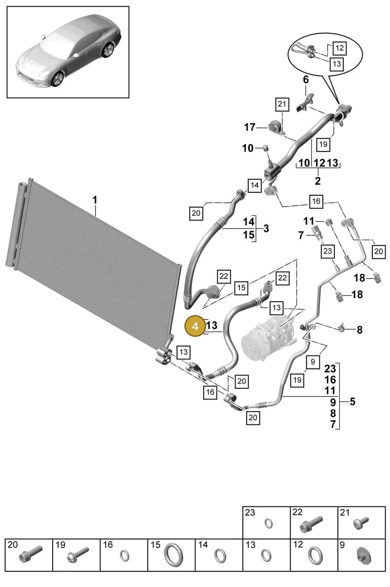 971260710H — Porsche Panamera (2016-2020) diagram p49814040, position 4