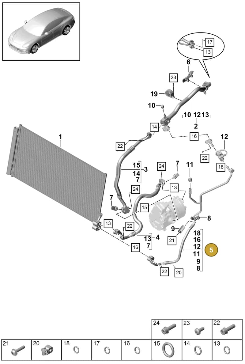 971260757C — Porsche Panamera (2016-2020) diagram p49815070, position 5