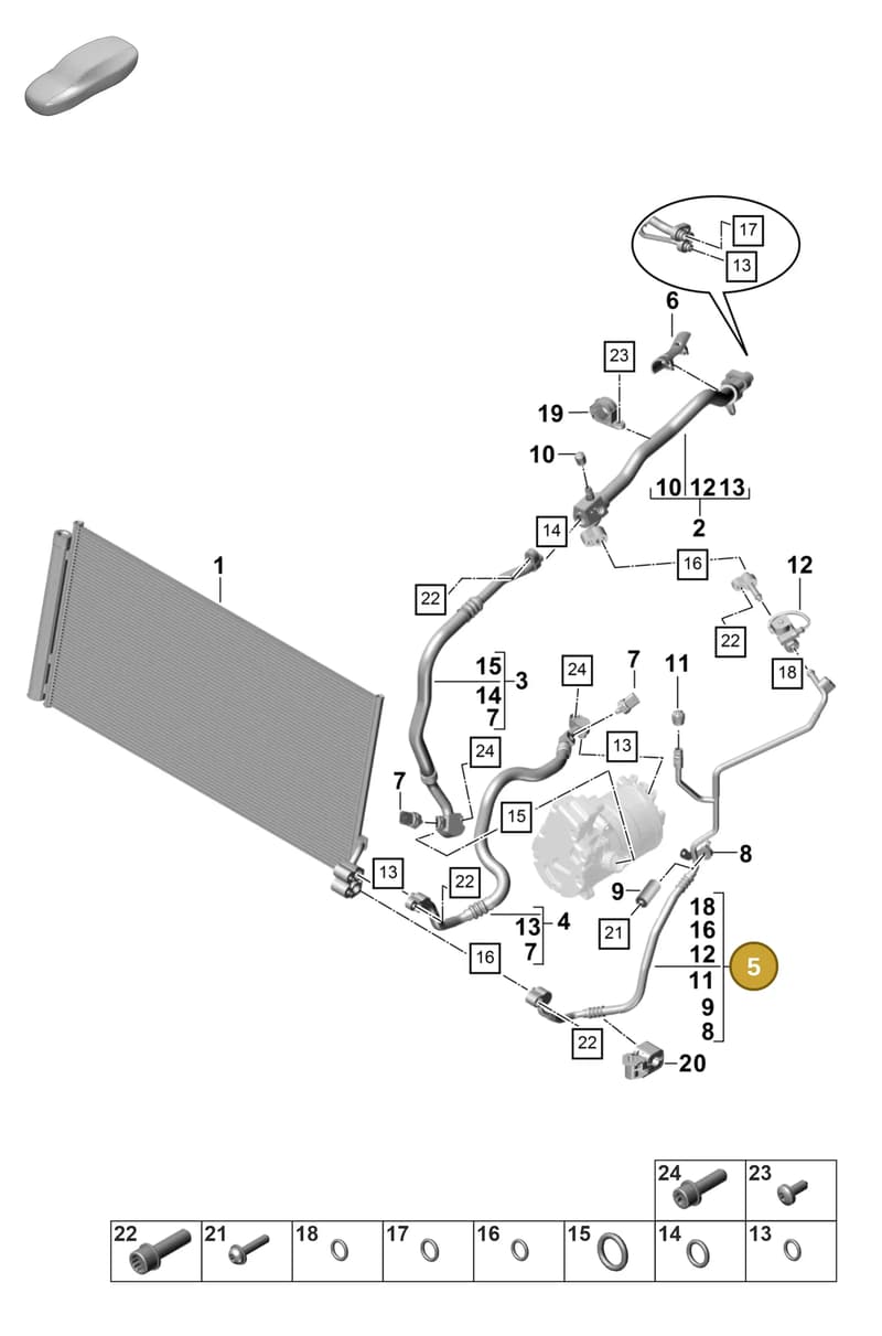 971260757D — Porsche Panamera (2020-2023) diagram p58815650, position 5