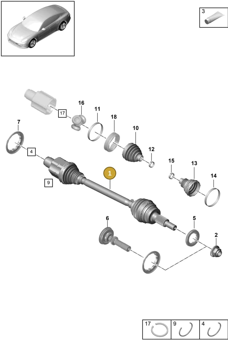 971407271S — Porsche Panamera (2016-2020) diagram p49401030, position 1