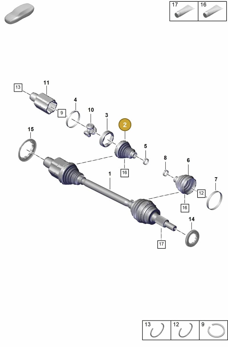 971407283A — Porsche Panamera (2020-2023) diagram p58401100, position 2