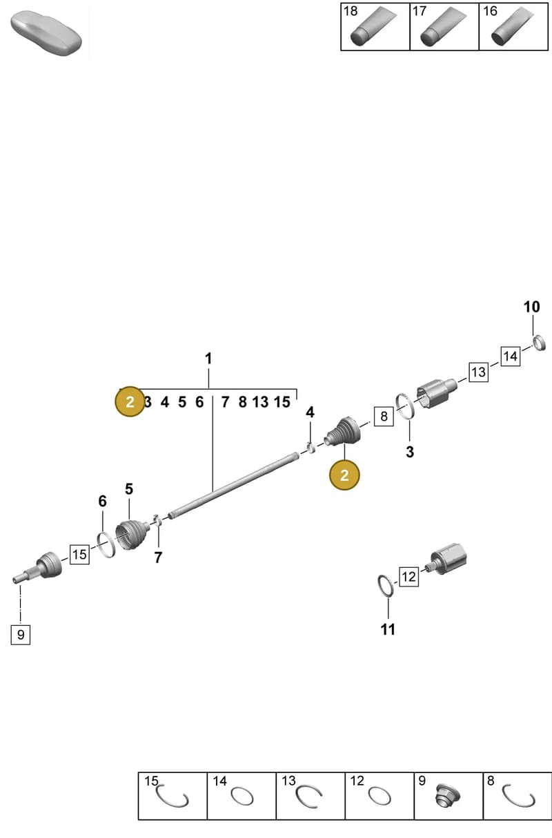 971407283A — Porsche Taycan Sport Turismo (2023-2025) diagram p64401150, position 2