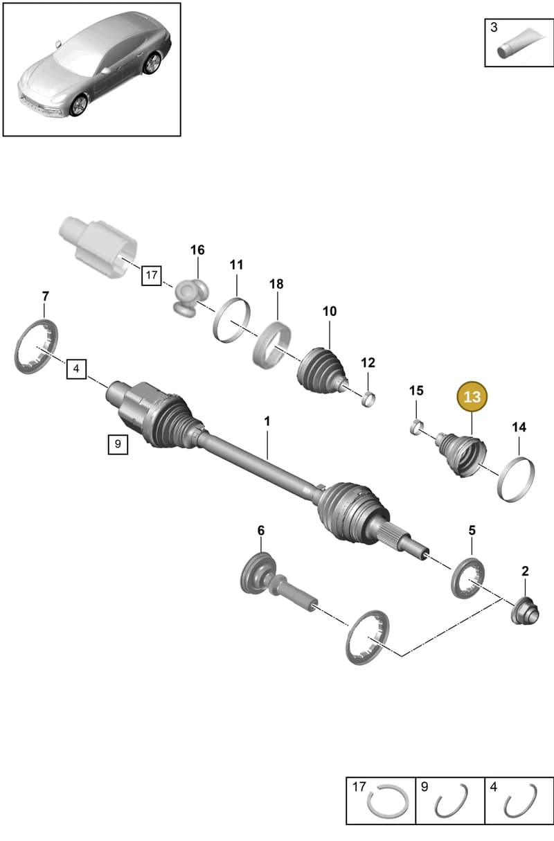 971407285A — Porsche Panamera (2016-2020) diagram p49401030, position 13