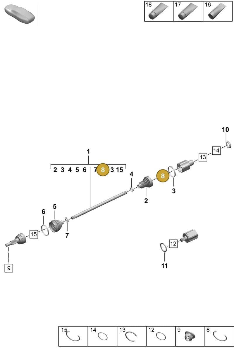 971407298 — Porsche Taycan Sport Turismo (2023-2025) diagram p64401150, position 8