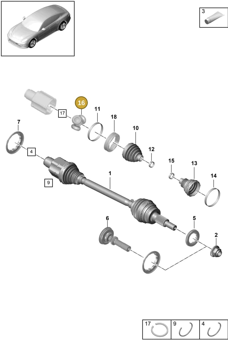 971407341 — Porsche Panamera (2016-2020) diagram p49401030, position 16