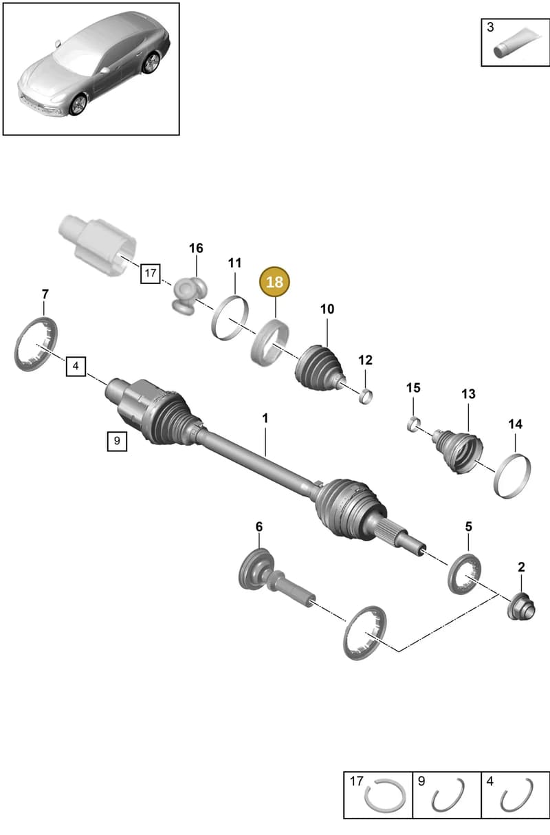 971407413A — Porsche Panamera (2016-2020) diagram p49401030, position 18