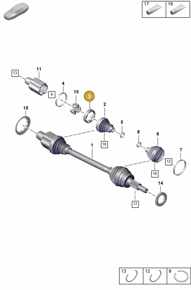 971407413A — Porsche Panamera (2020-2023) diagram p58401100, position 3